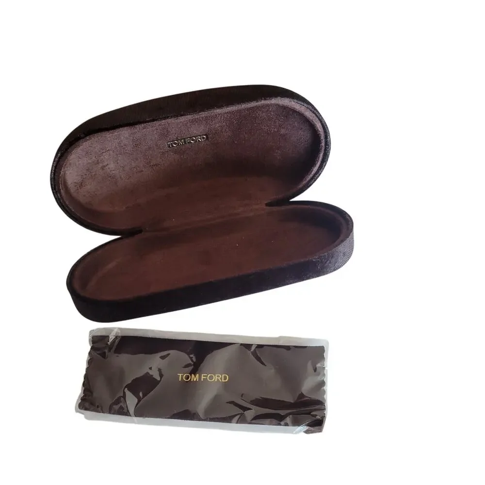 Tom Ford Eyeglasses Sunglasses Black Hard Suede Case with Cleaning cloth 531